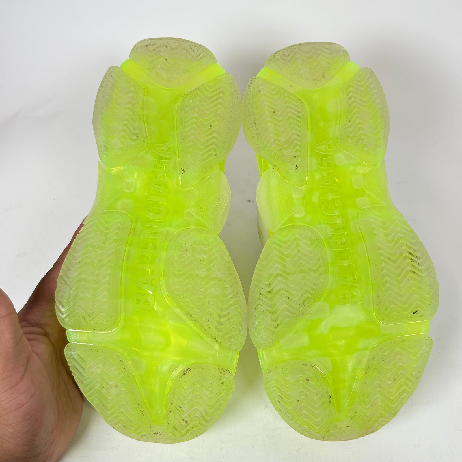 Balenciaga White/Neon Triple S Sneaker Size 38