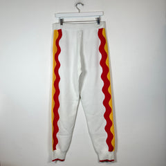 Casablanca White/Red Wave Knit Lounge Pants Size L