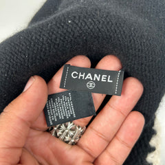 Chanel Black/White Interlocking CC Cashmere Beanie