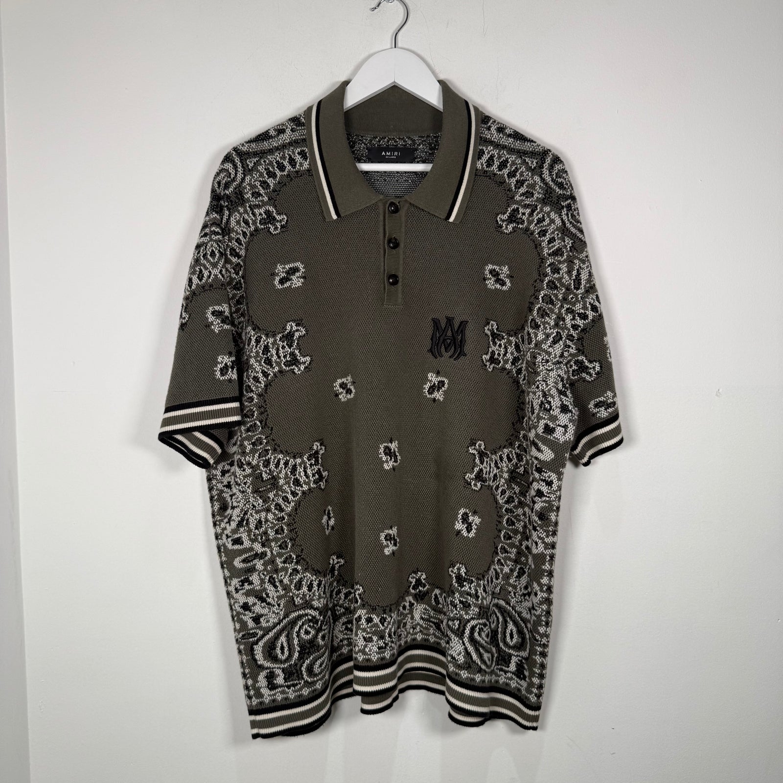 Amiri Brown Knit Polo Size XXL