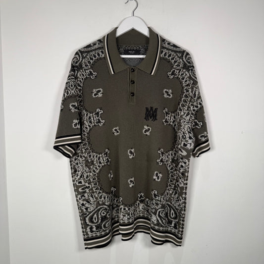Amiri Brown Knit Polo Size XXL