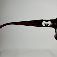 Gucci Tortoise Brown Double G Square Sunglasses