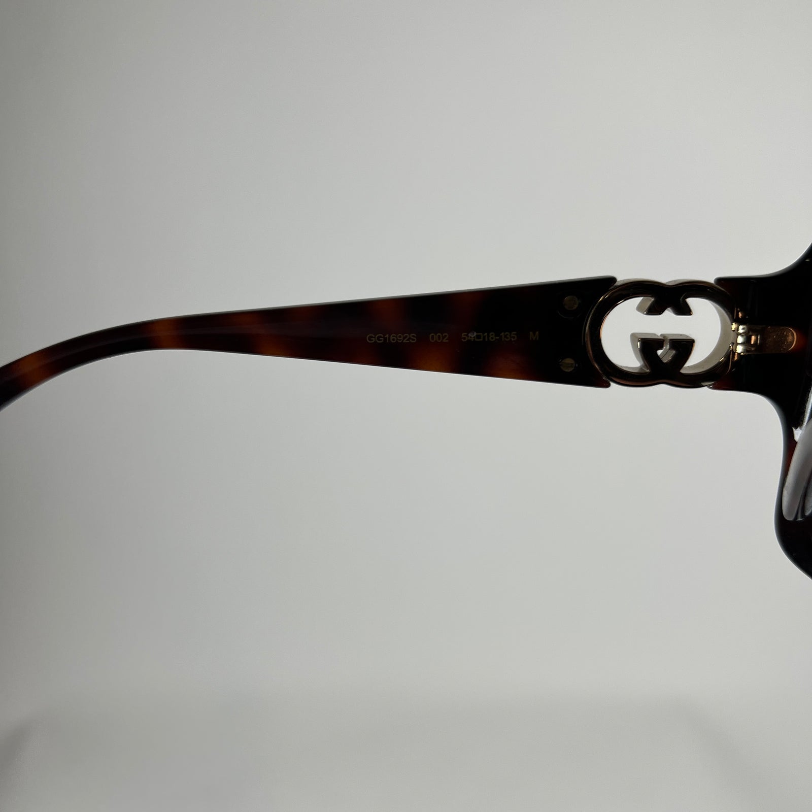 Gucci Tortoise Brown Double G Square Sunglasses