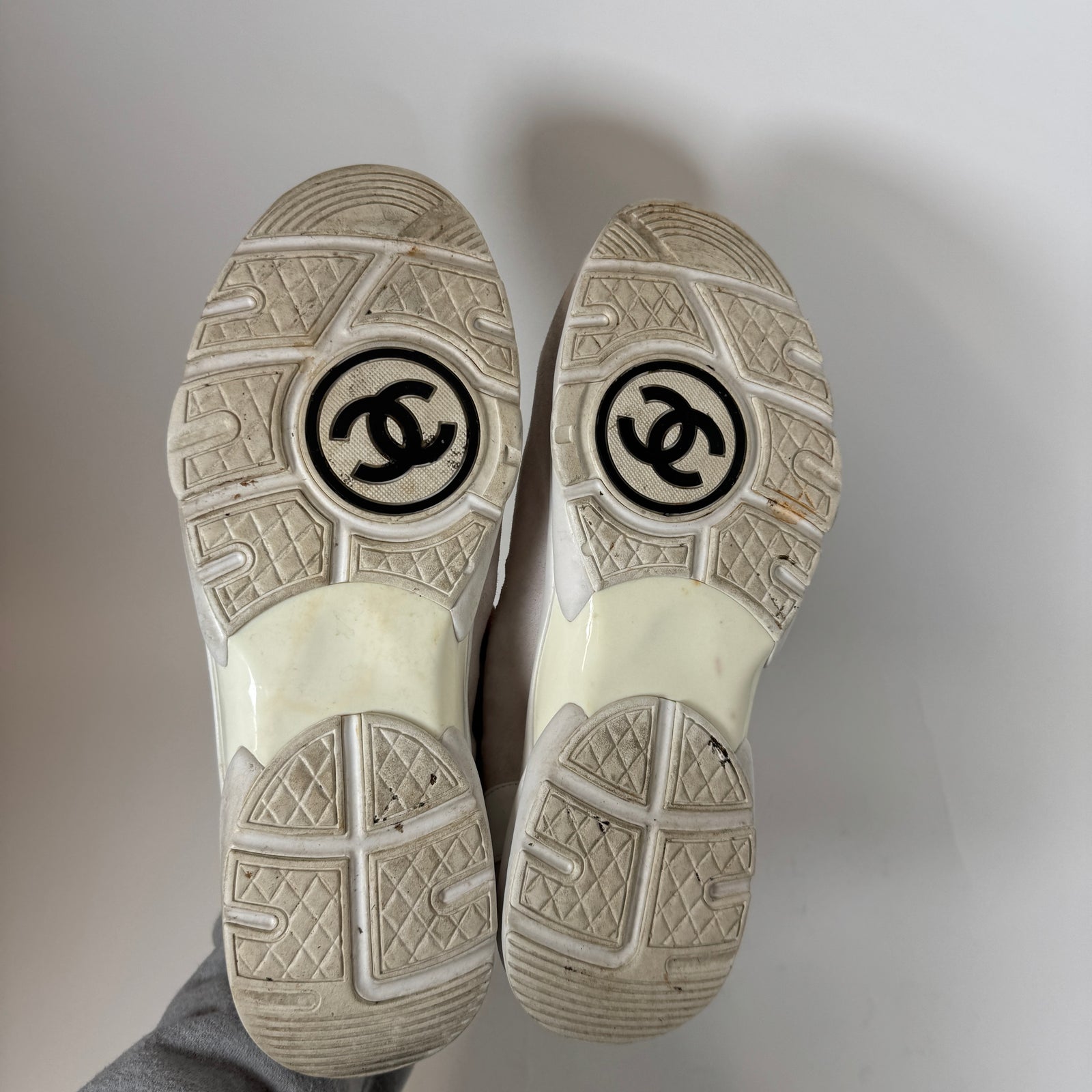 Chanel White CC Trainers Size 45