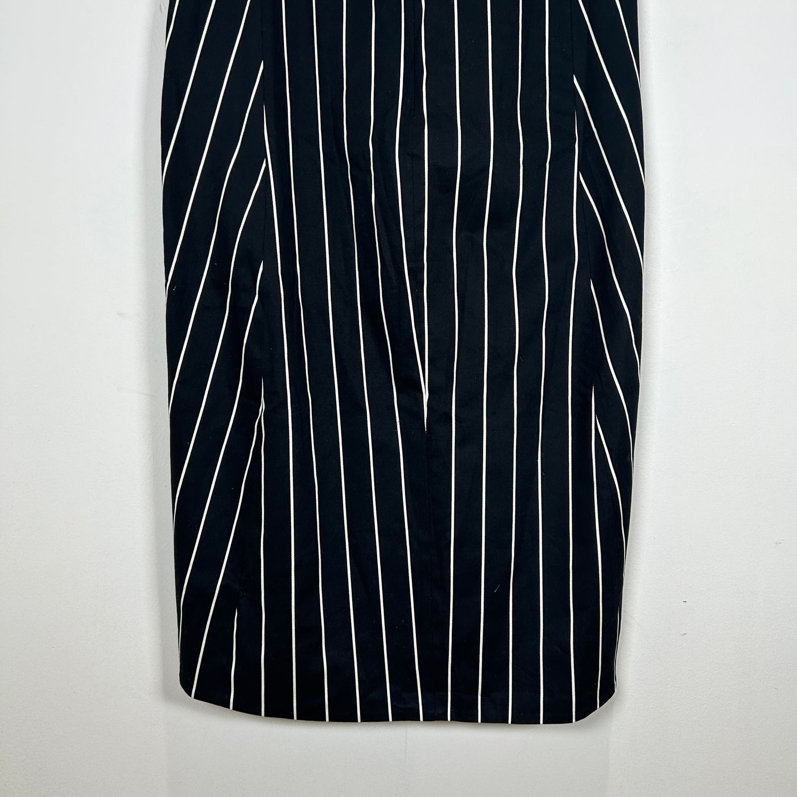 Balenciaga Paris Black Stripe Sleeveless Dress Size 38