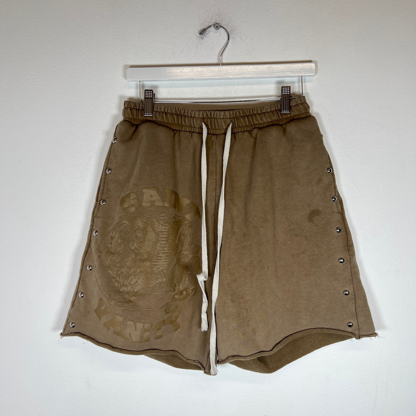 Saint Vanity Tan Studded Shorts Size L