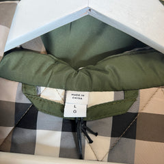 Burberry Olive Quilted Hooded Jacket Size L