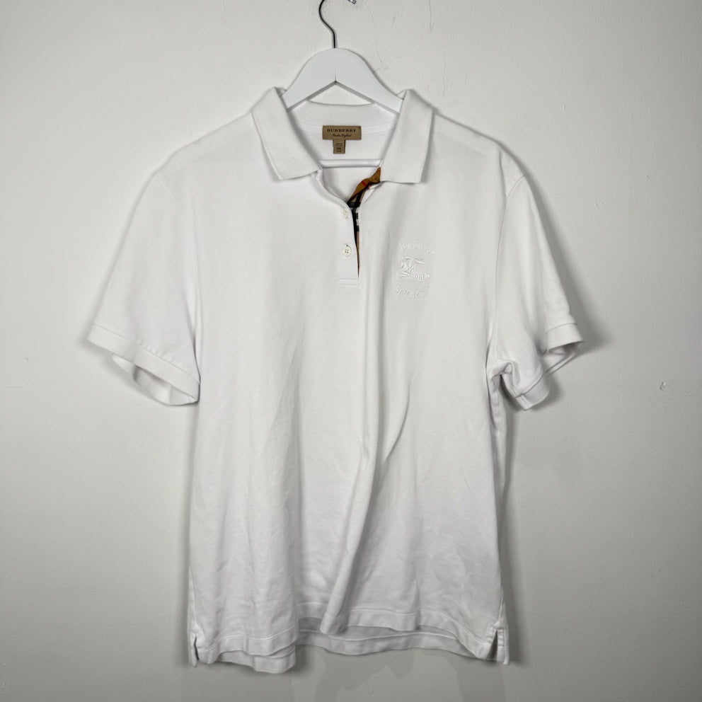 Burberry Sport White Polo Shirt Size XXL