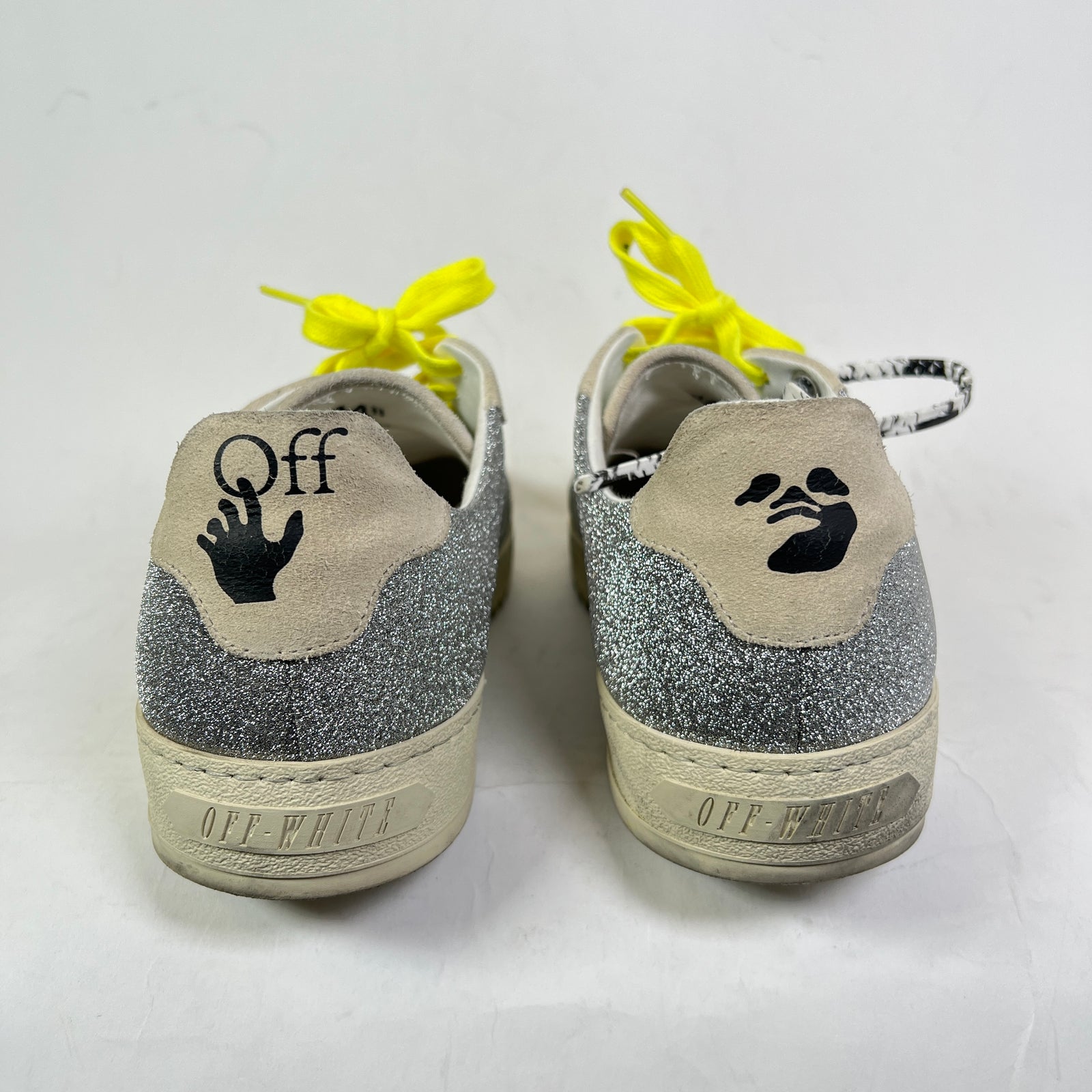 Off-White Silver Glitter Arrow 2.0 Low-Top Sneaker Size 44