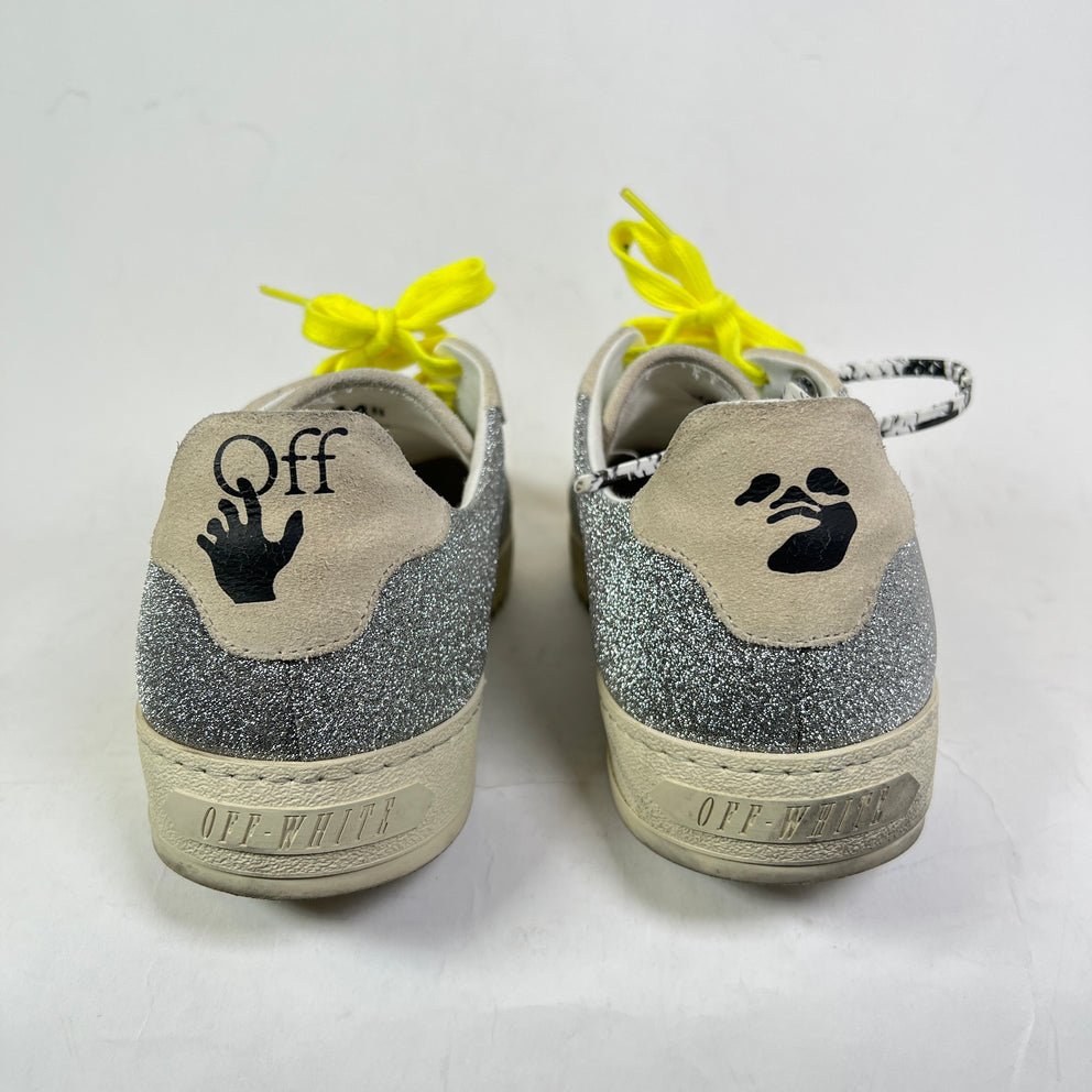 Off-White Silver Glitter Arrow 2.0 Low-Top Sneaker Size 44