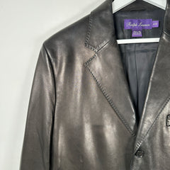 Ralph Lauren Purple Label Lambskin Leather Blazer Size 42R