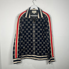 Gucci Navy GG Monogram Track Jacket Size XXL
