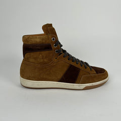 Saint Laurent SL/10H Court Brown Suede High Tops Size 41