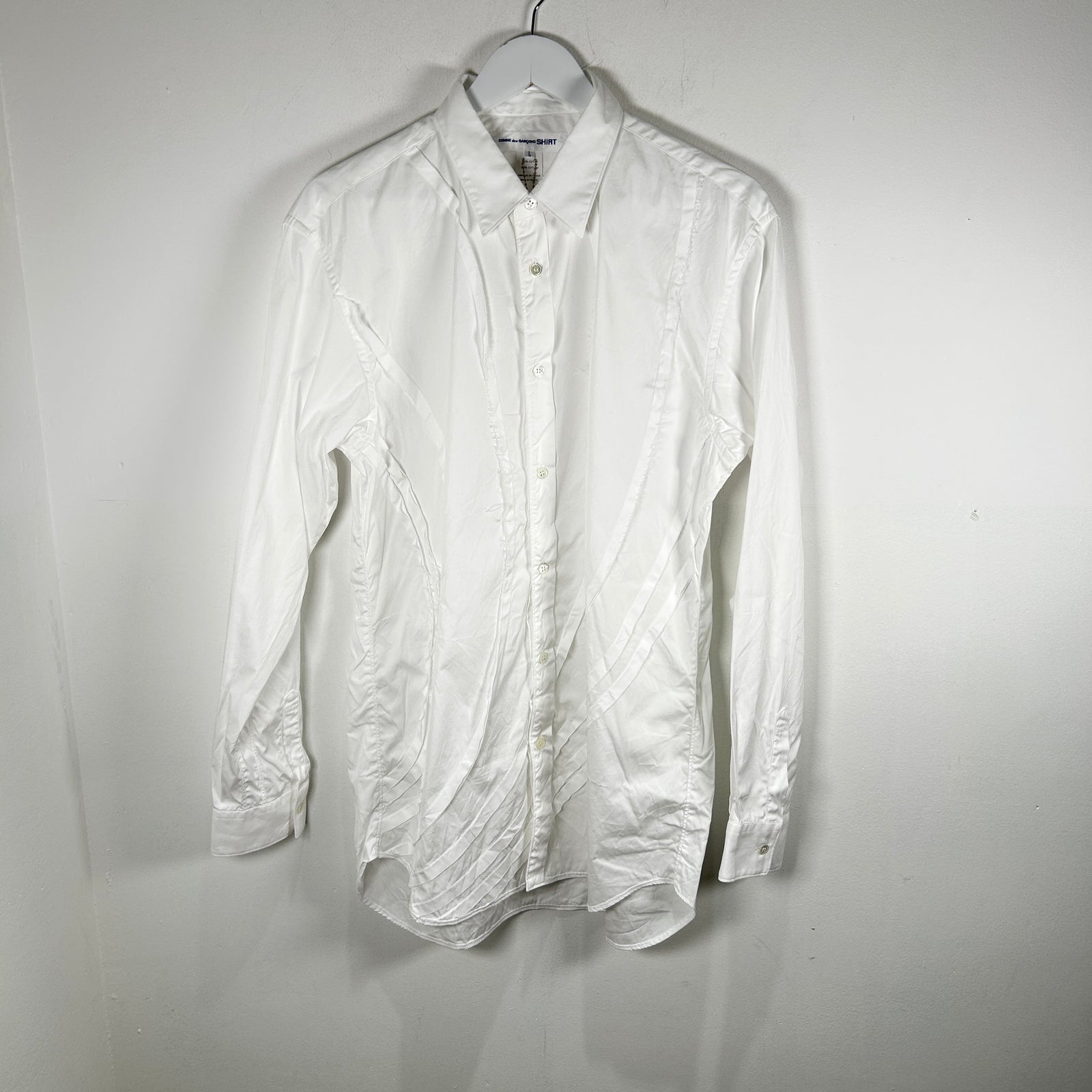 Comme Des Garcons Shirt White Button Up Size L