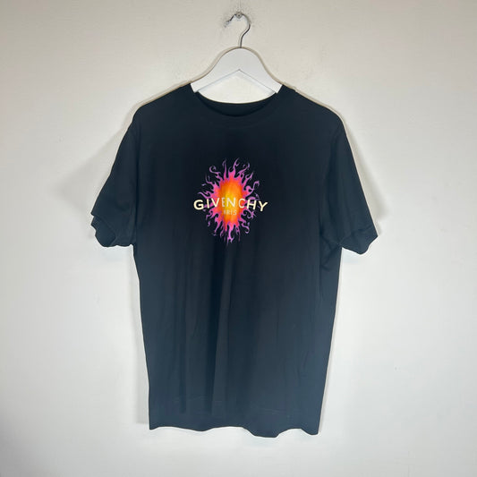 Givenchy Black Flame Print Tee Size S