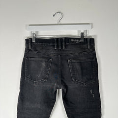 Balmain Black Biker Jeans Size 27