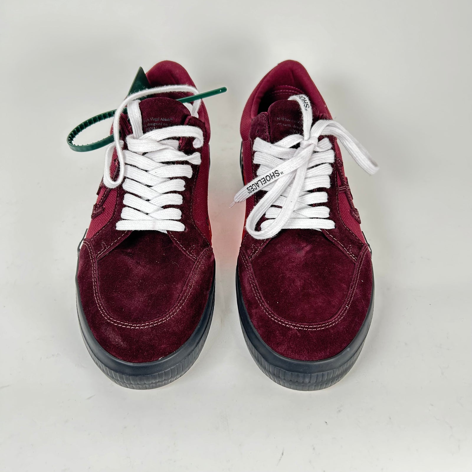 Off-White Burgundy Vulcanized Low Top Sneaker Size 43