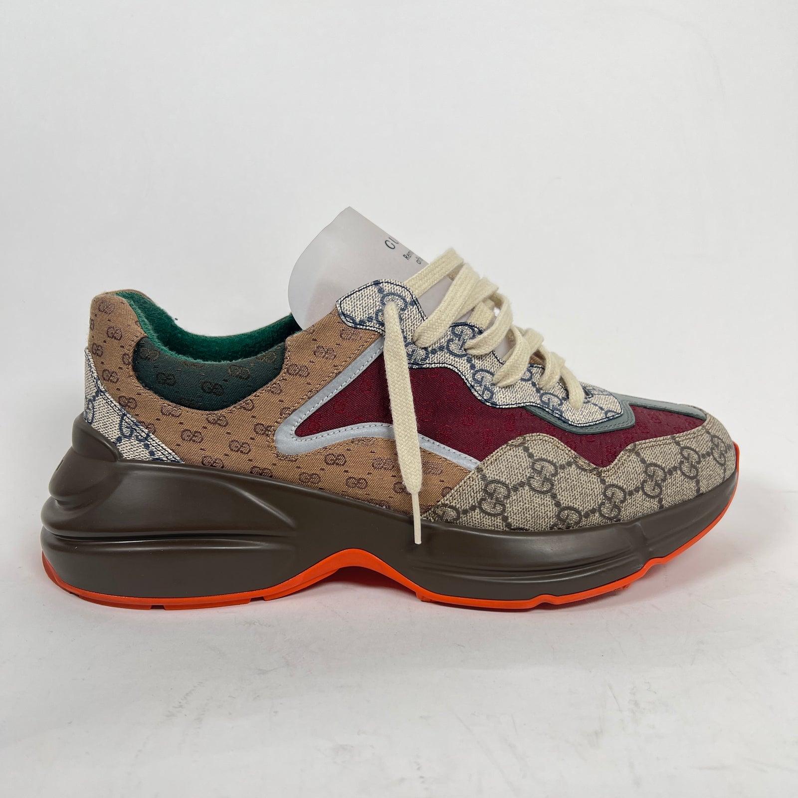Gucci Burgundy GG Rhyton Sneaker Size GG 10.5