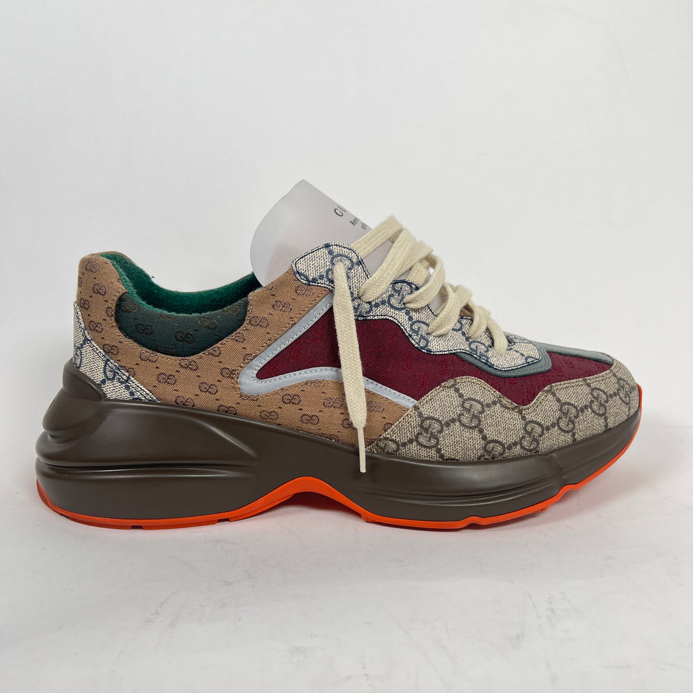 Gucci Burgundy GG Rhyton Sneaker Size GG 10.5