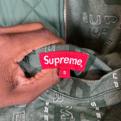 Supreme Green Reversible Dimensions Logo Denim Work Jacket Size S