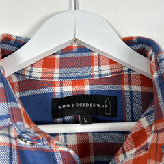 Who Decides Orange/Blue 'Stained Glass' Flannel Size L