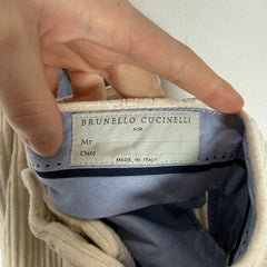 Brunello Cucinelli White Corduroy Slacks Size 31