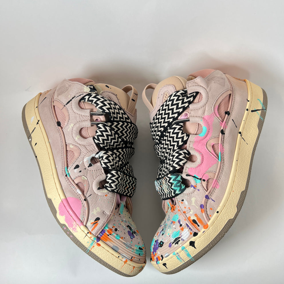 Lanvin x Gallery Dept Pink Paint Splatter Curb Sneaker Size 45