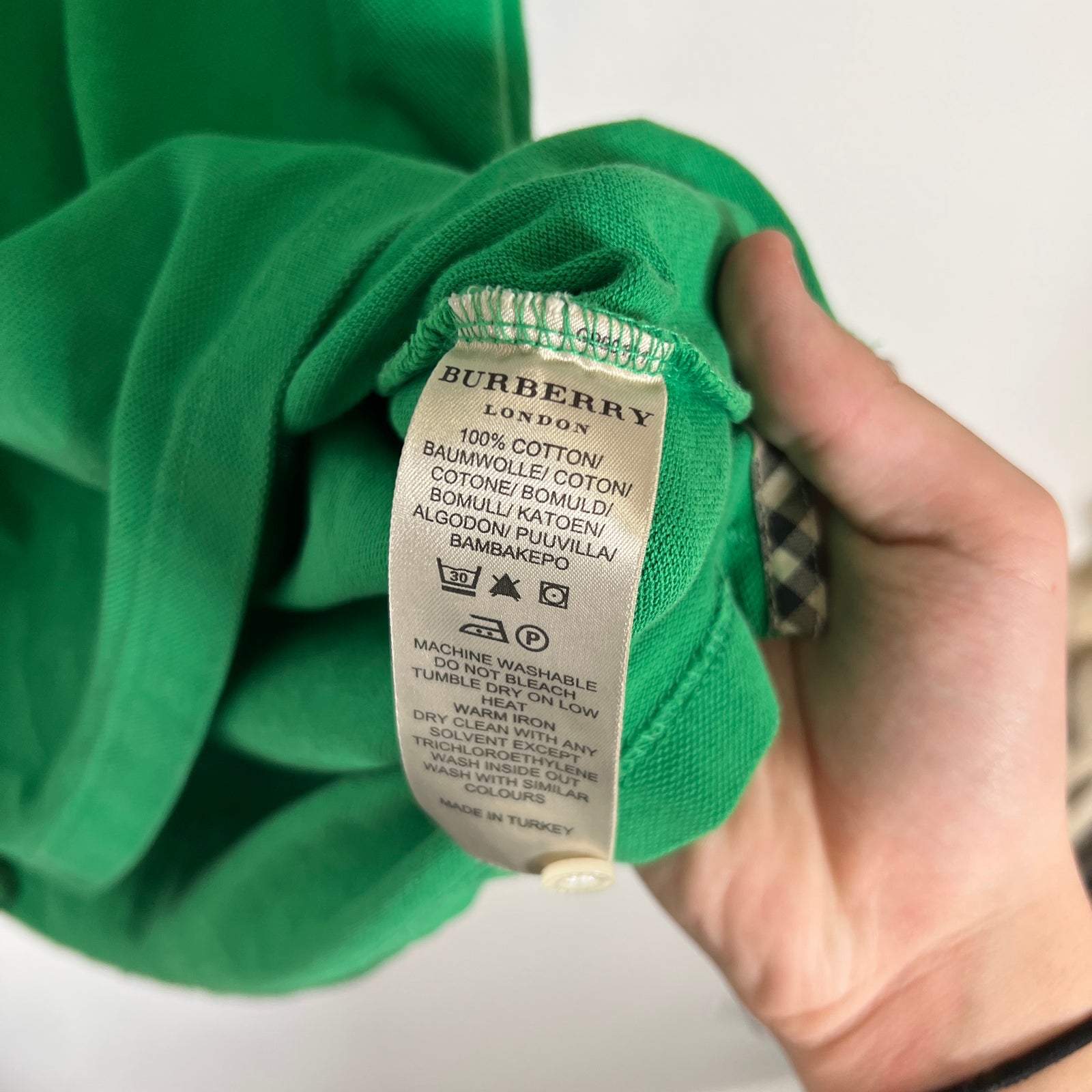 Burberry Green Polo Size XL