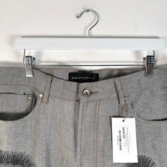 Who Decides War Metallic Silver Stained Glasses Jeans Size 36
