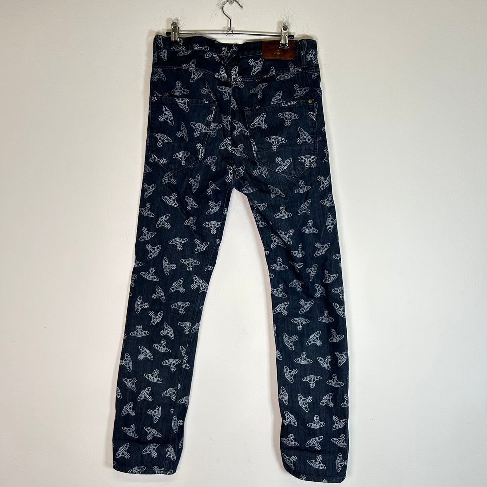 Vivienne Westwood Anglomania Orb Print Slim-Cut Jeans