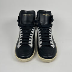 Saint Laurent SL/10H Court Black Silver Star High Tops Size 41