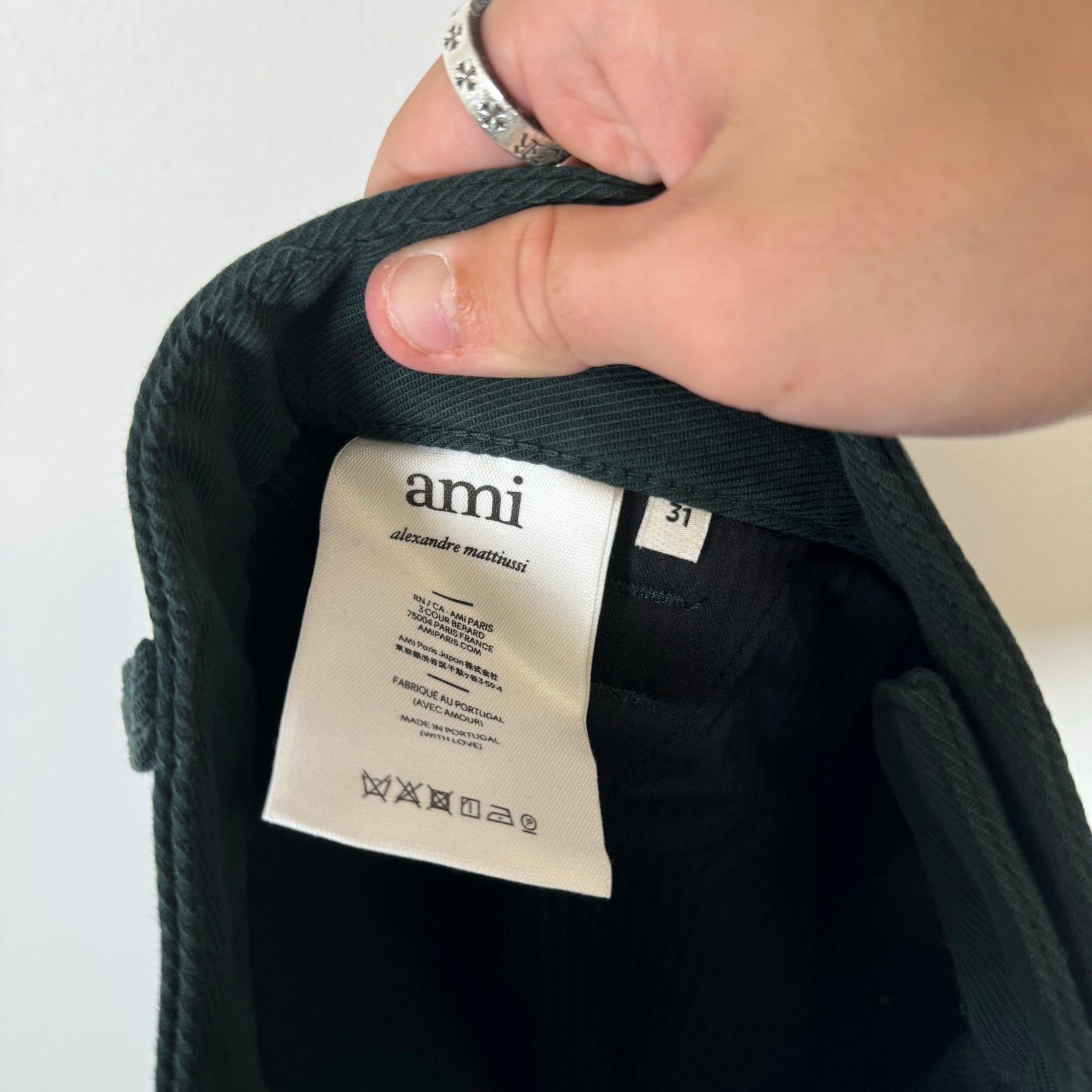 Ami Paris Teal Canvas Shorts Size 31