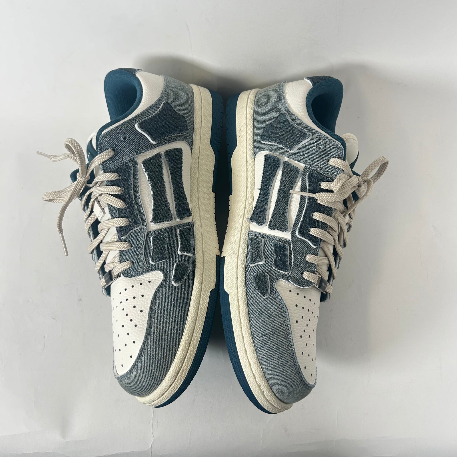 Amiri Vintage Denim Skeleton Low Top Sneaker Size 45