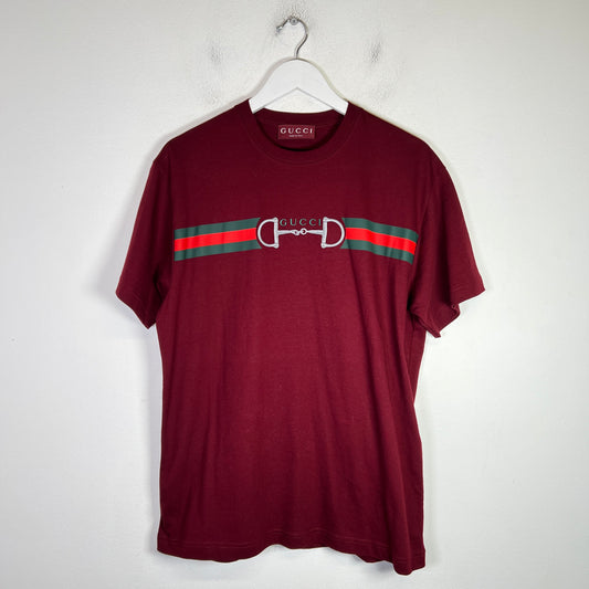 Gucci Horsebit Embroidered Web Logo T-Shirt