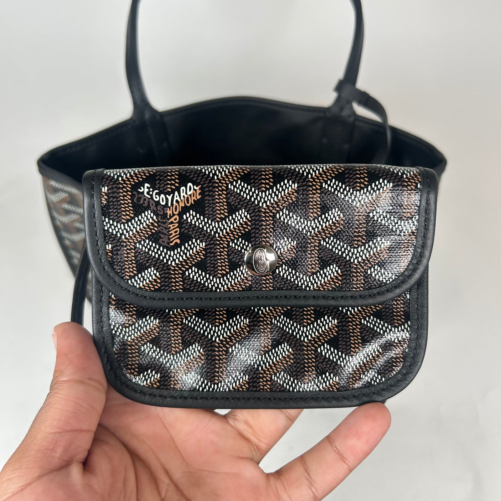Goyard Black Reversible Mini Anjou Tote Bag