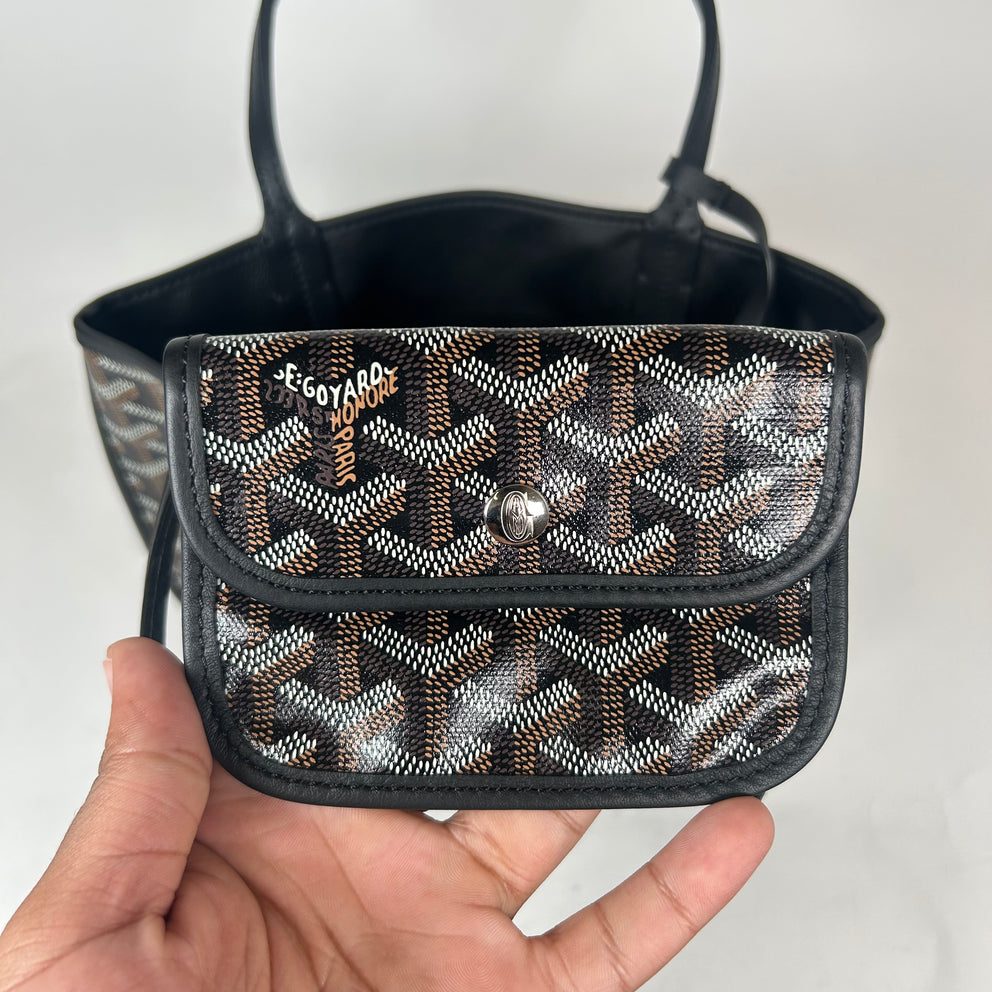 Goyard Black Reversible Mini Anjou Tote Bag