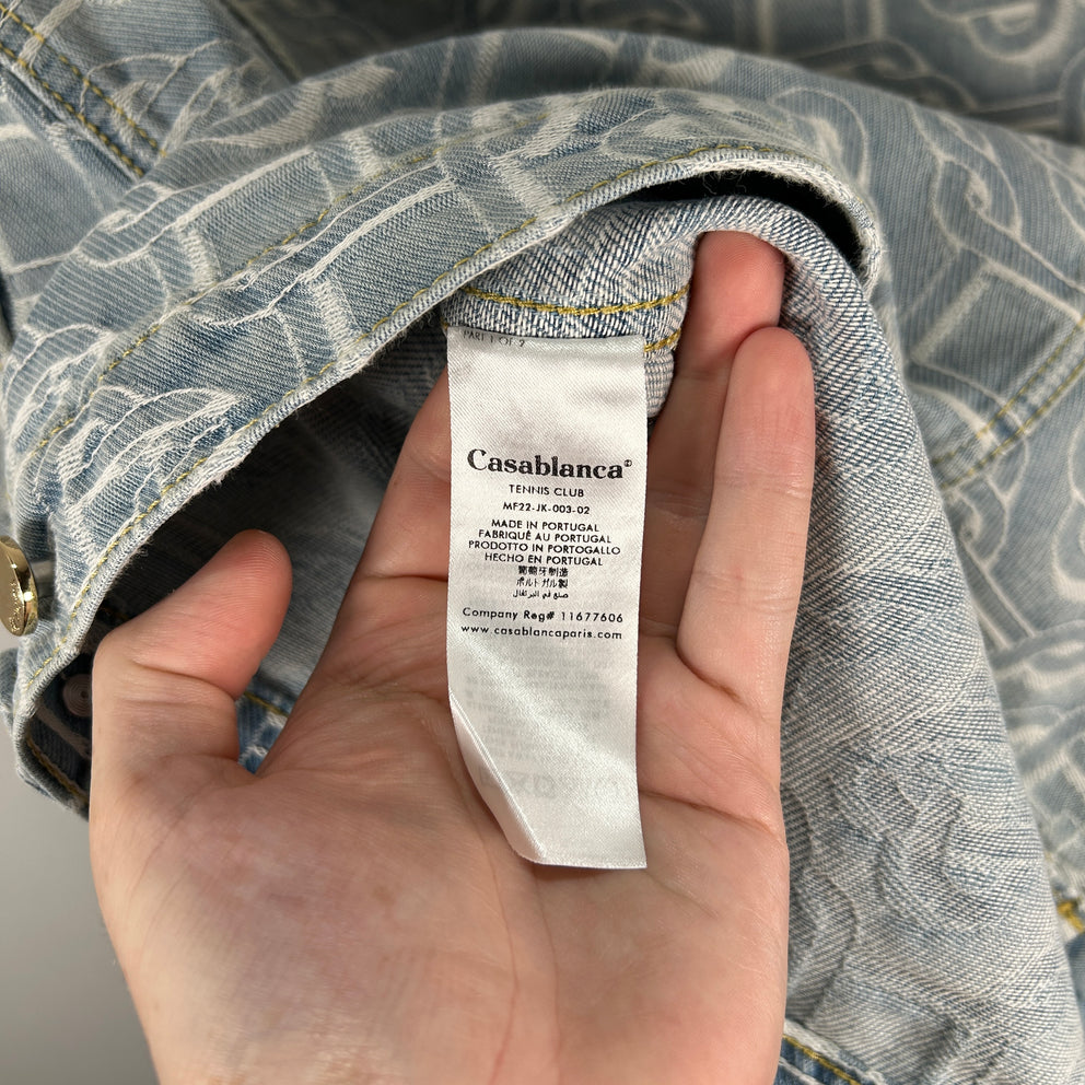 Casablanca Monogram Lightwash Denim Jacket Size XXL