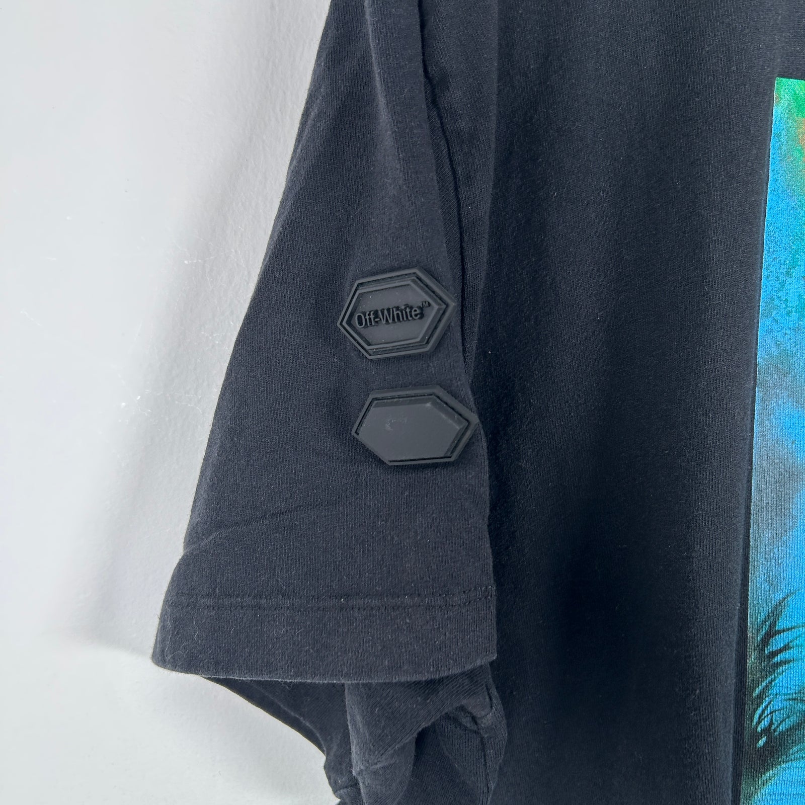 Off-White Water Fall Graphic T-Shirt Size M