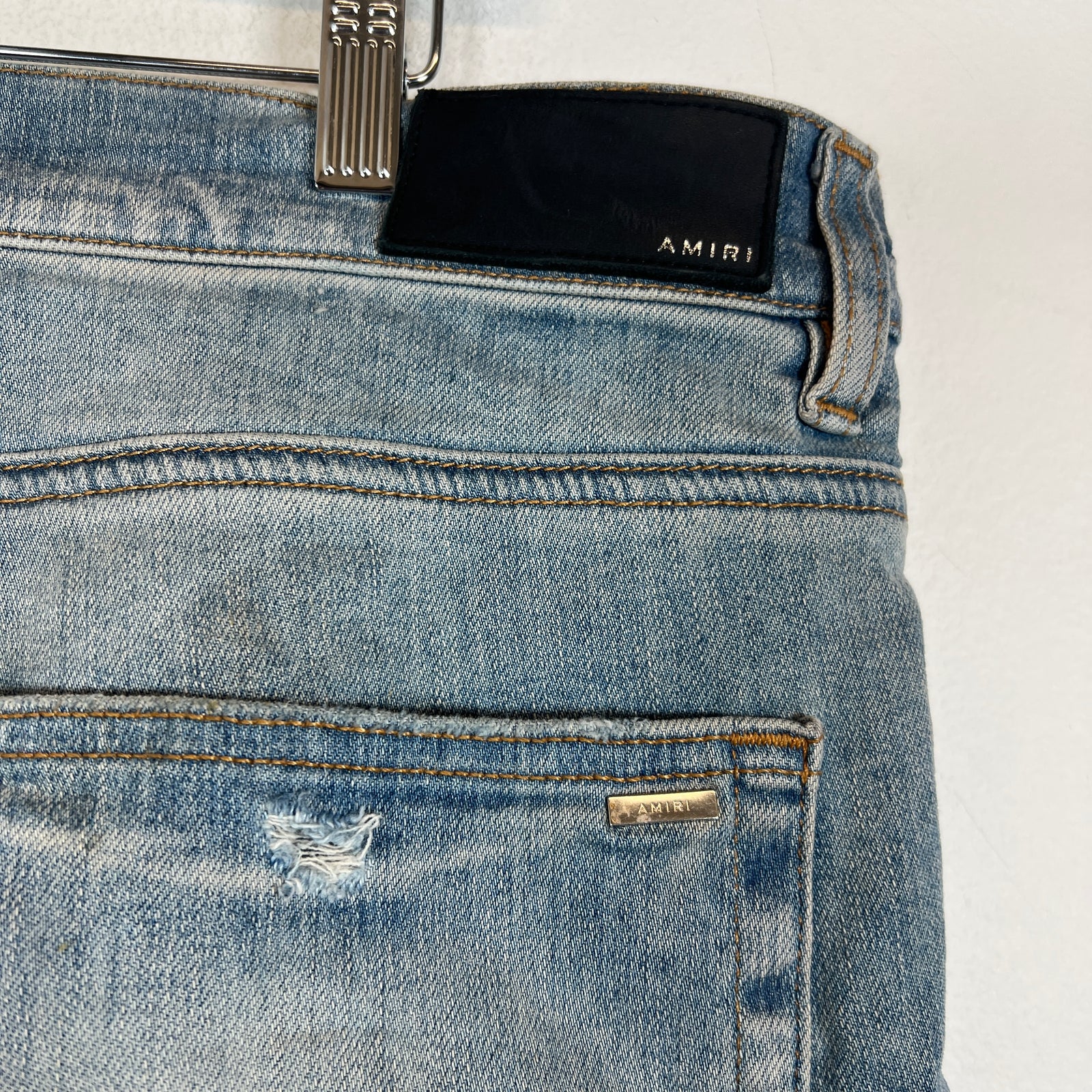Amiri Lightwash Art Patch Jeans Size 36