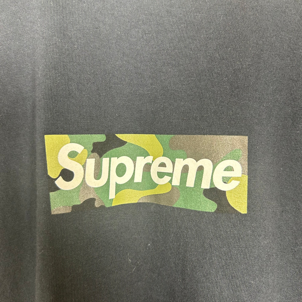 Supreme Navy Camo Box Logo Tee Size M