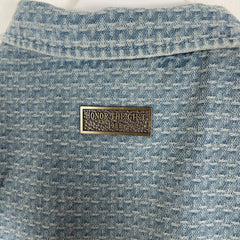 Honor The Gift Cross Stitch Zip Up Shortsleeve Denim Jacket
