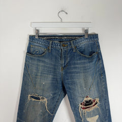 Number (N)ine x Guild Prime Flannel Patchwork Denim Jeans