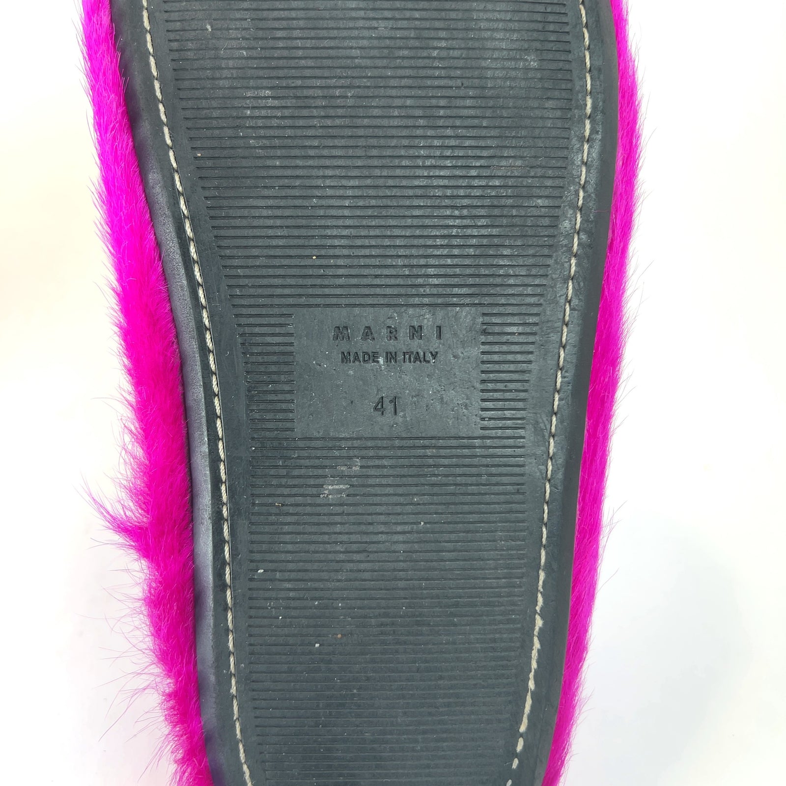 Marni Fussbett Sabot Ponyhair Sandals