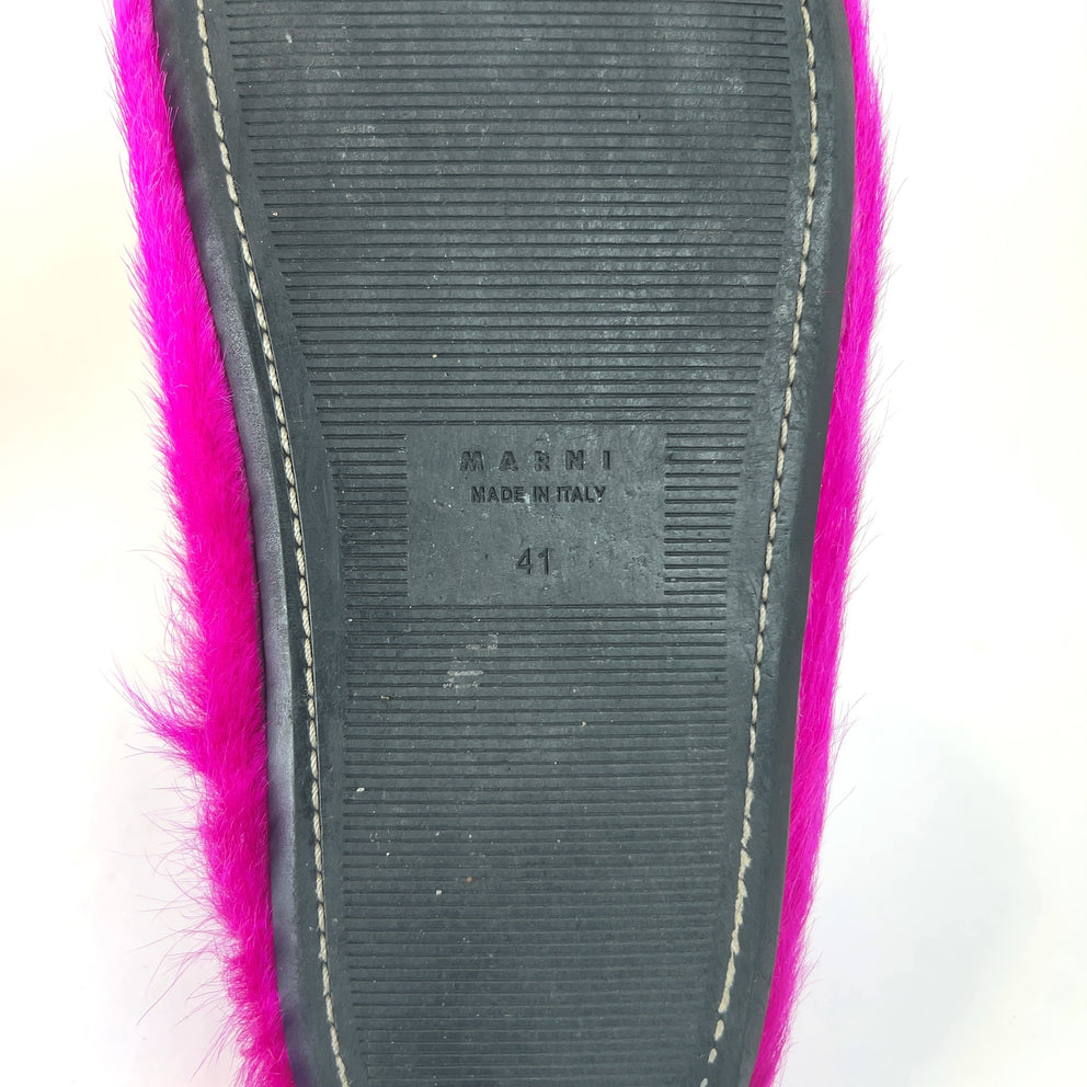 Marni Fussbett Sabot Ponyhair Sandals