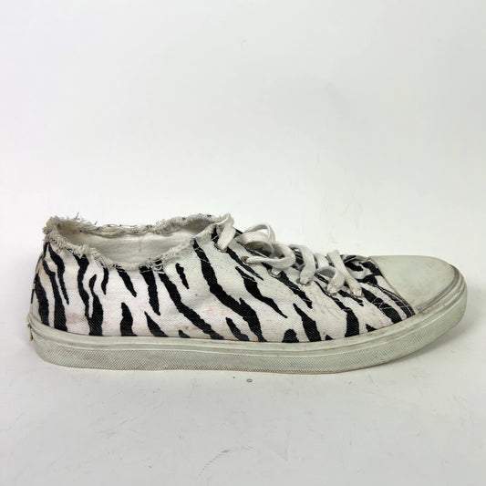 Saint Laurent Paris Bedford Zebra Distressed Sneakers