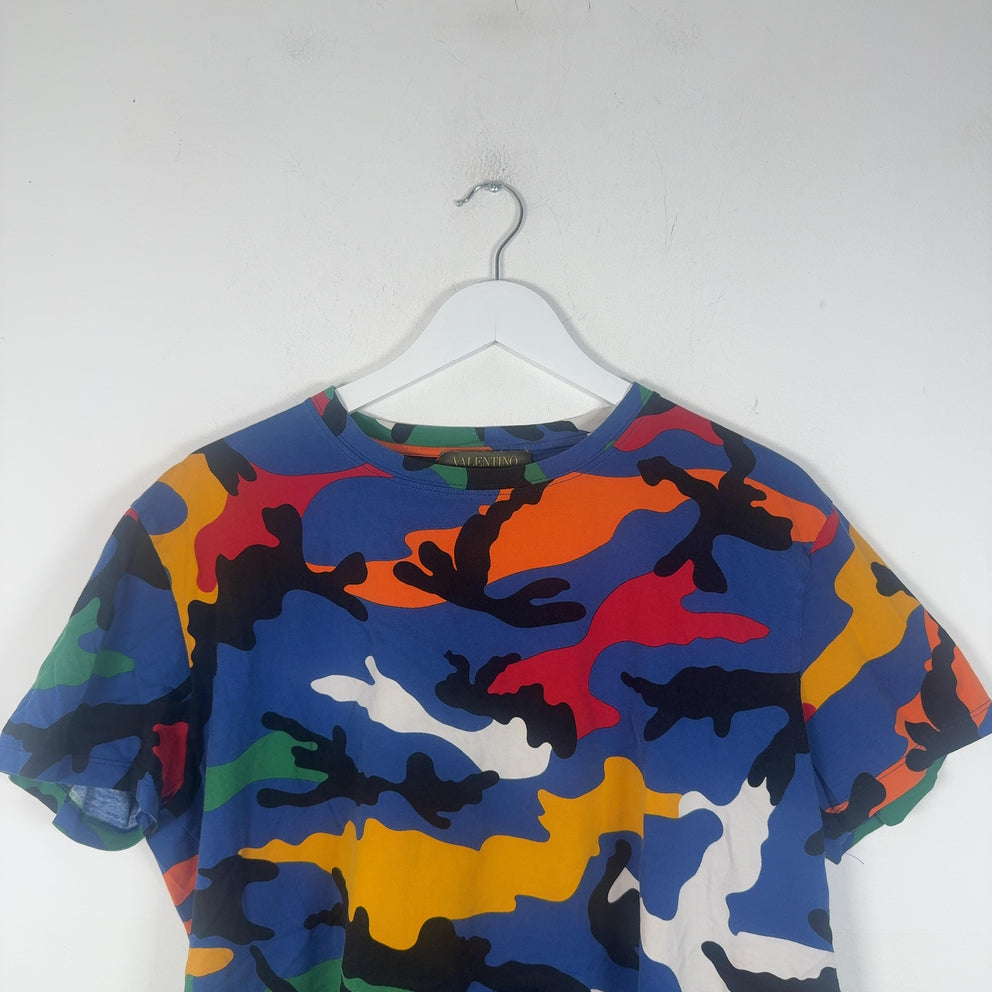 Valentino Allover Multi Color Camo T-Shirt