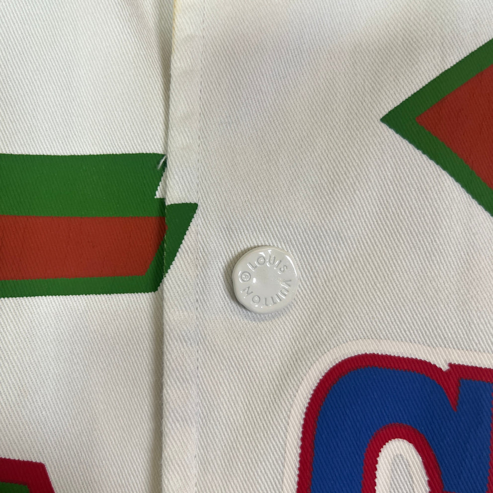 Louis Vuitton x NBA White Basketball Letters Shirt Size L