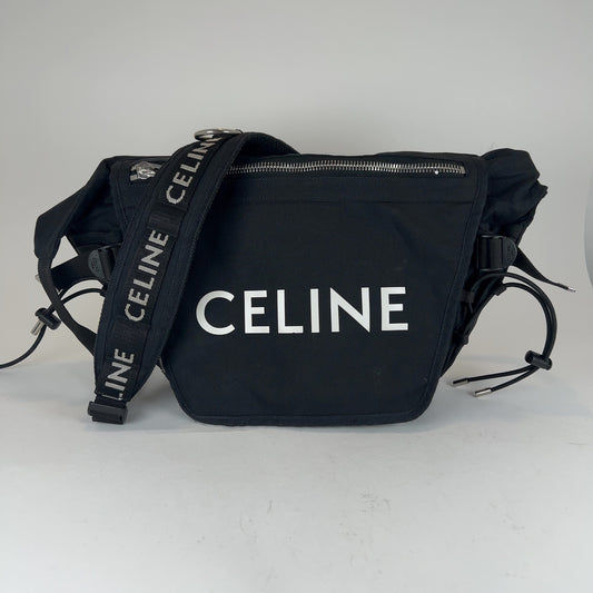 Celine Logo Nylon Trekking Messenger Bag
