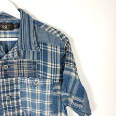 RRL Indigo Patchwork Camp Shirt