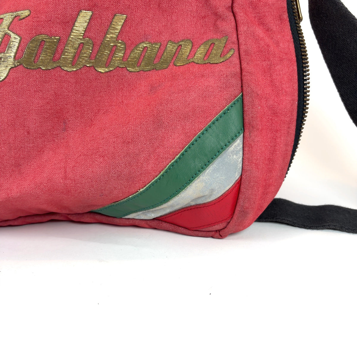 Dolce & Gabbana Vintage Stripped Red Messenger Bag